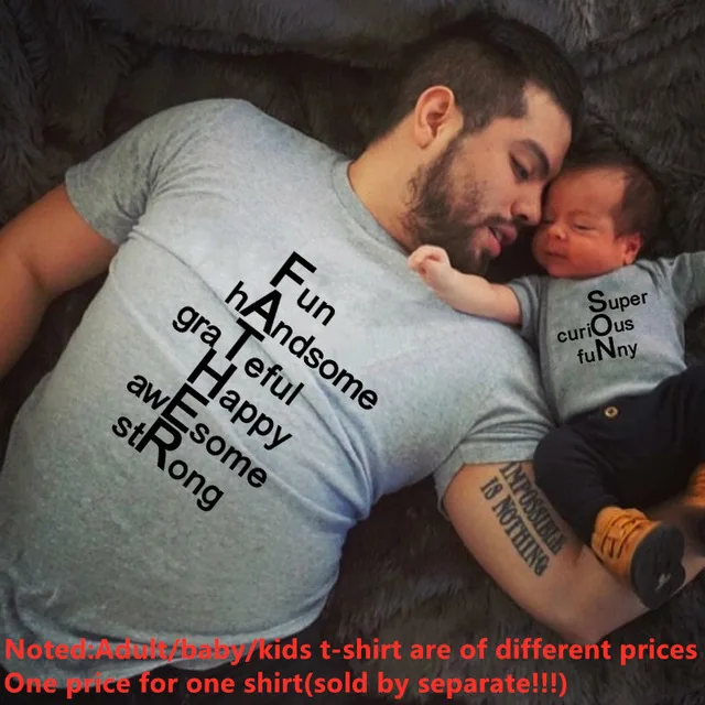 Hipster Father Son Family Matching Tshirts and Baby Kids Boys Tops T-shirt Dad Me Children Short Sleeve Tee | Мать и ребенок