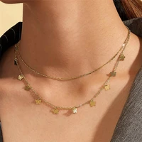 limario multilayer bohemian butterfly choker necklace for women gold color clavicle chain fashion female choker jewelry