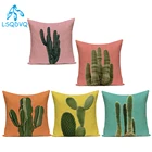 Полиэстеровые красочные кактус с принтом кленовых листьев декоративные подушки, розовые, зеленые, оранжевая подушка для дивана домашний наволочка