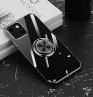 transparent electroplating phone case for iphone 13 12 mini 11 pro max 6 7 8 plus se 2020 xr x xs ring holder shockproof cover