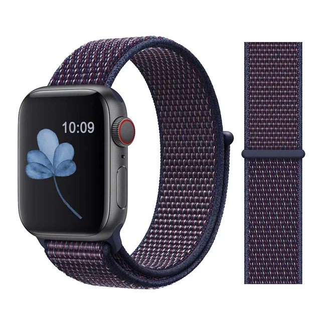 Für Apple часы Uhr группа серии 3/2/1 38 мм 42 мм нейлон Weiche Atmungsaktive нейлон für наручных часов iWatch, ersatz Спорт Шлайфе series4 40 мм 44 м - Цвет ремешка: Color22 indigo