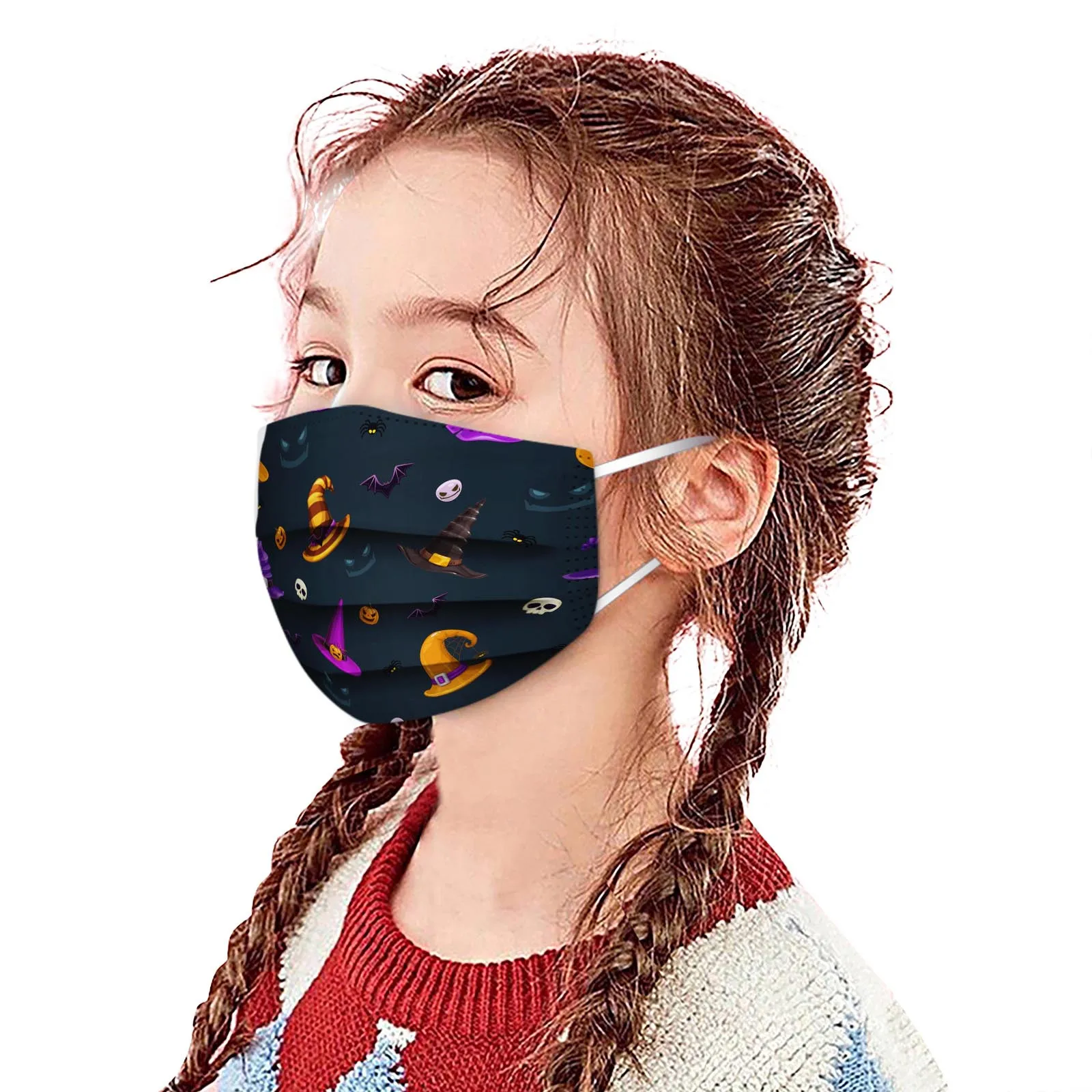 

Маска детская трехслойная с фильтром, утолщенная маска для лица и рта, быстрая доставка, для косплея на Хэллоуин, 10 шт.