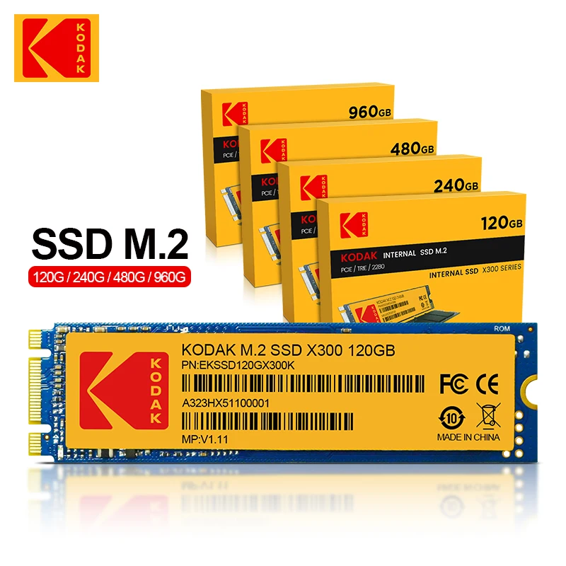 

Kodak SSD 240GB 480GB 960GB Solid State Drive X300 M.2 SSD M2 2280 Internal Hard Disk HDD for Lenovo Acer Xiaomi Laptop Desktop
