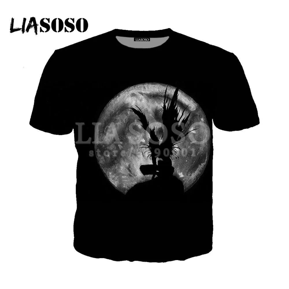 

LIASOSO 3D Print Women Men Fashion Japan Anime Death Note Tshirt Summer T-shirt Hip Hop Pullover Harajuku style Short Sleeve Top