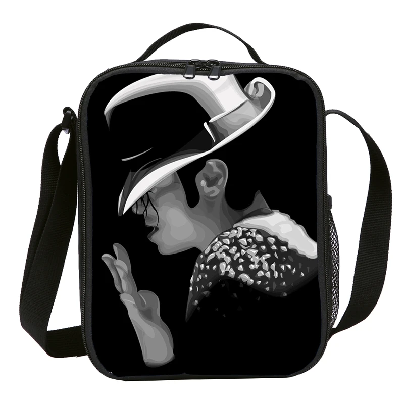 Small Lunch Bag For Kids Boys Girls Cool Famous Star Michael Jackson 3D Printing Cooler Insulated Thermal Picnic Lunchbox | Багаж и сумки
