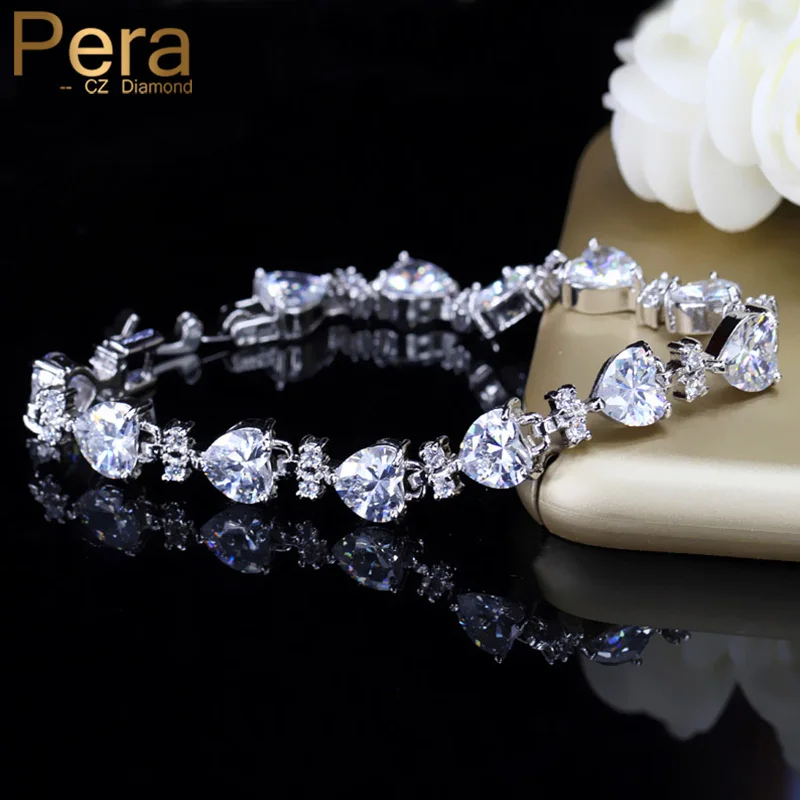 Женский браслет с фианитом в форме сердца|party bracelet|bracelet braceletsterling silver jewelry |