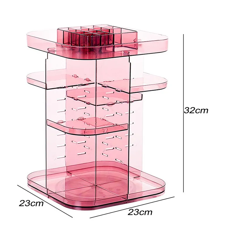 

360 Degrees Rotating Cosmetic Storage Rack Lipstick Jewelry Case Holder Display Stand Cosmetic Box MakeUp Organizer