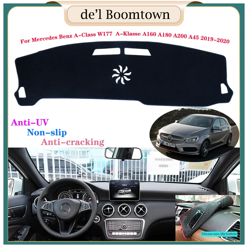 

Car Dashboard Cover DashMat For Mercedes Benz A-Class W177 Auto Non-slip Shade Pad Carpet A-Klasse A160 A180 A200 A45 2019-2020