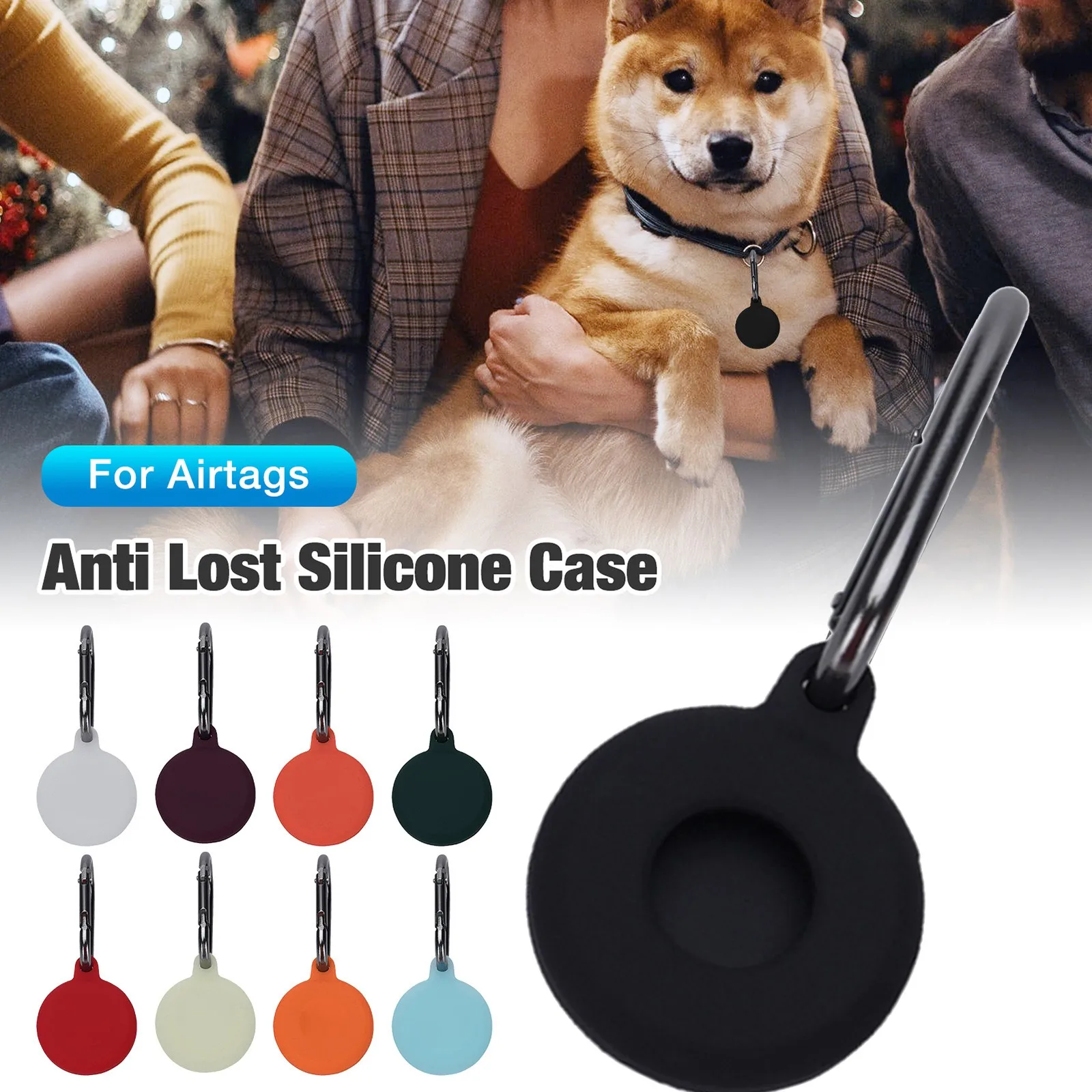 

Protective Cover For Apple Airtag Location Tracker Silicone Case With Buckle For Airtags Tracker Anti-lost Device Keychain Prote