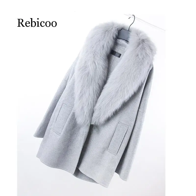 Модное женское Шерстяное Пальто на осень и зиму теплое шерстяное пальто большого