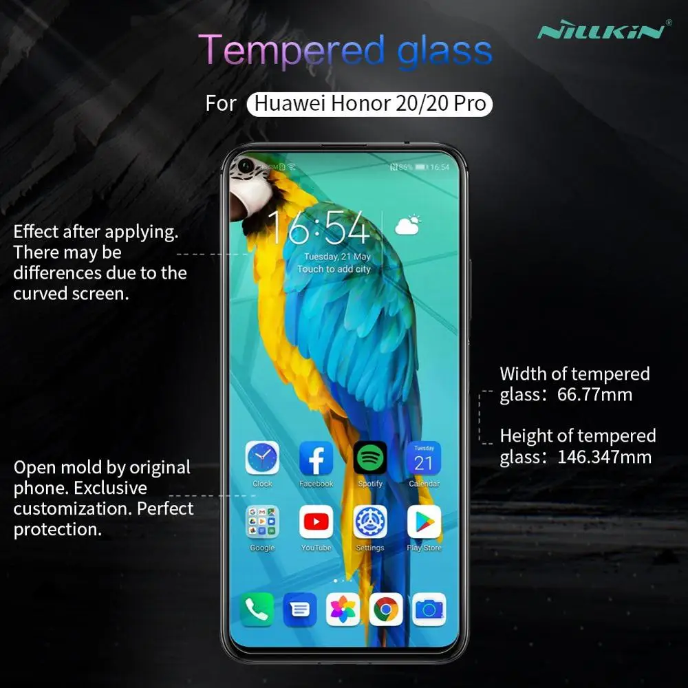 Супер тонкий 0 2 мм стеклянный протектор экрана для Honor 20 / Pro оригинальное