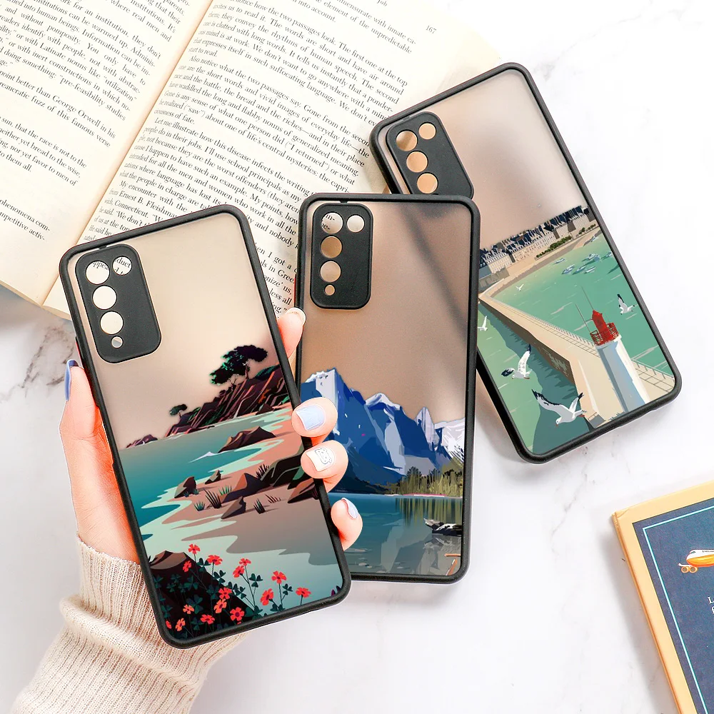 

Honor 8X Case For Huawei P30 Pro Case Scenery Cover Huawei P30 Lite P50 P40 Pro Honor 9A 10i 20 10X Lite 30 Lite 50 SE Pro Funda