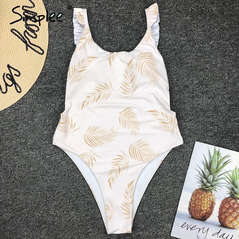 Simplee Полосатый купальник бикини Высокий крой купальников женщин монокини боди