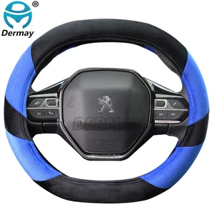 winter plush car steering wheel cover for peugeot 3008 4008 5008 auto accessories interior coche free global shipping