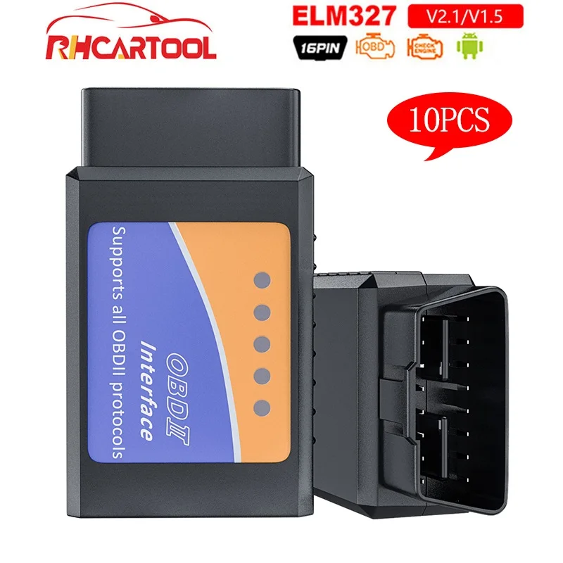 

Сканер диагностический автомобильный ELM327 V1.5 V2.1 OBD2, 10 шт.