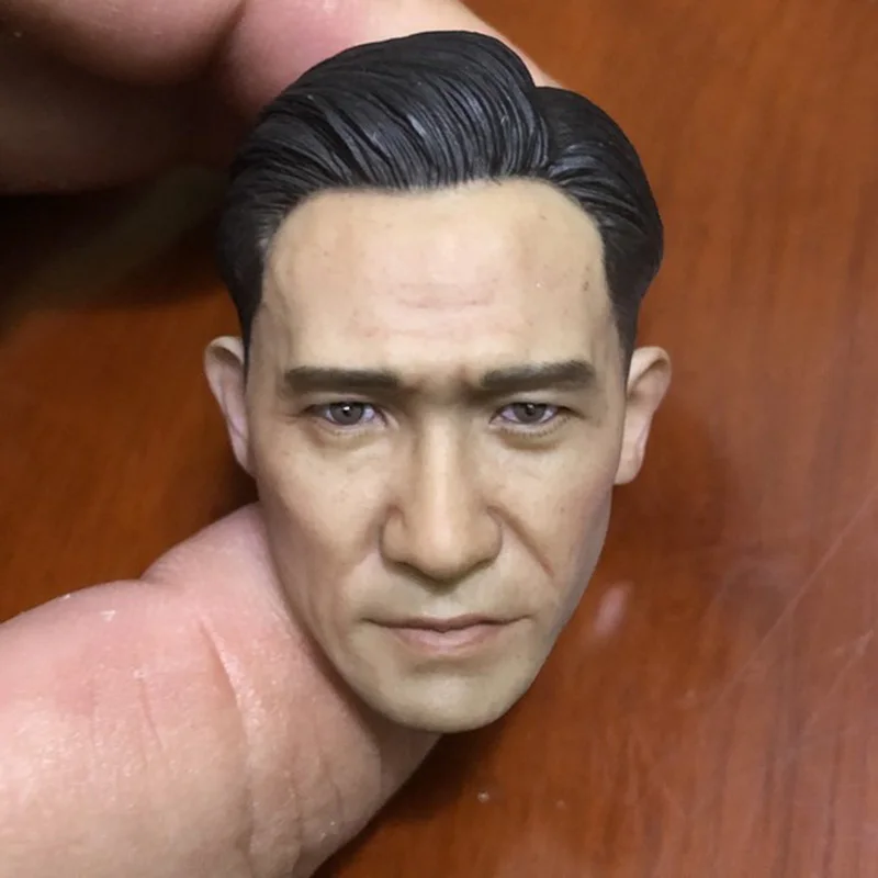 

1:6 male doll head carving Asian Hong Kong and Taiwan star Liang Chaowei head carving model PVC inner plug sticking dead