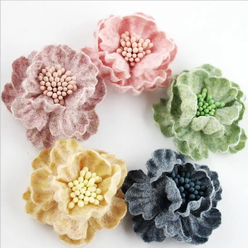 

100Pcs/Lot,2.2" Cashmere Fabric Peony Flowers For Wedding Decoration,DIY Flowers For Children, Women Brooches,Dress,Apparel