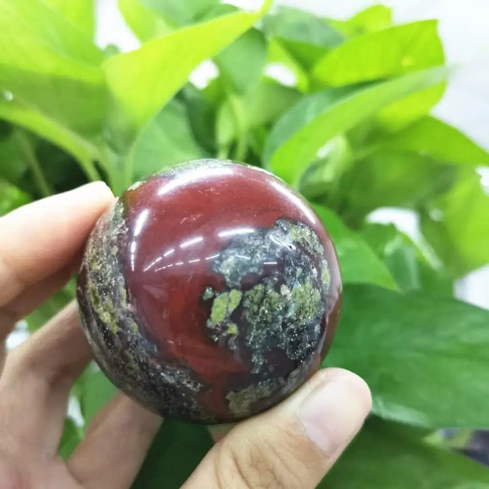 

50mm Natural Dragon Blood stone sphere Polished crystal ball For Decoration