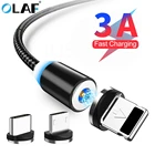Магнитный зарядный кабель Olaf, кабель Micro USB Type-C для iPhone 11, Samsung S7, Xiaomi, Huawei, мобильный телефон, Магнитный провод