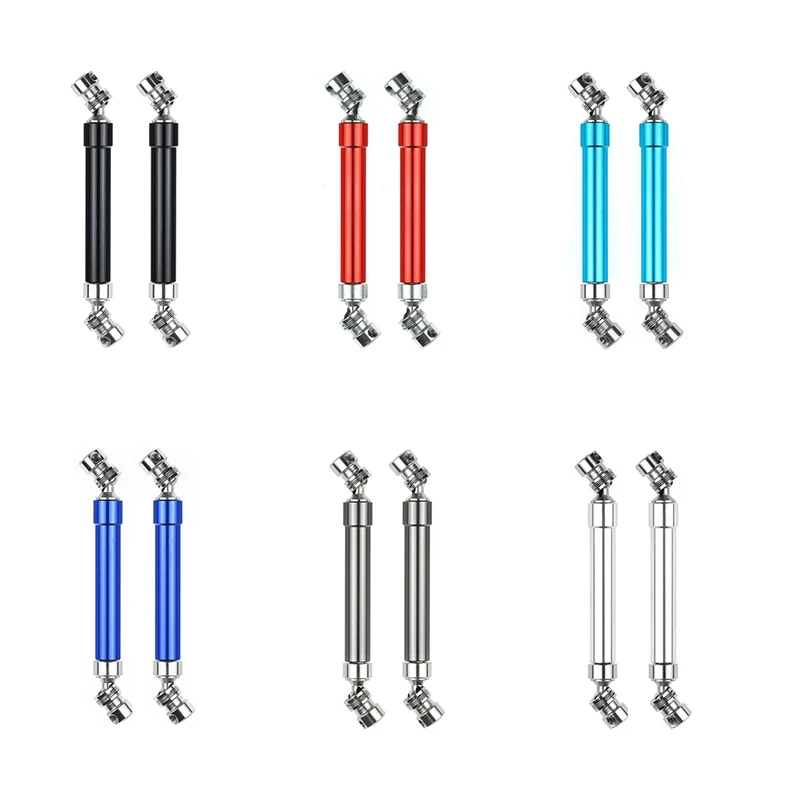 

2 Set Metal CVD Drive Shaft 110-160Mm for 1/10 RC Rock Crawler Axial SCX10 90046 Traxxas Trx4,Red & Silver