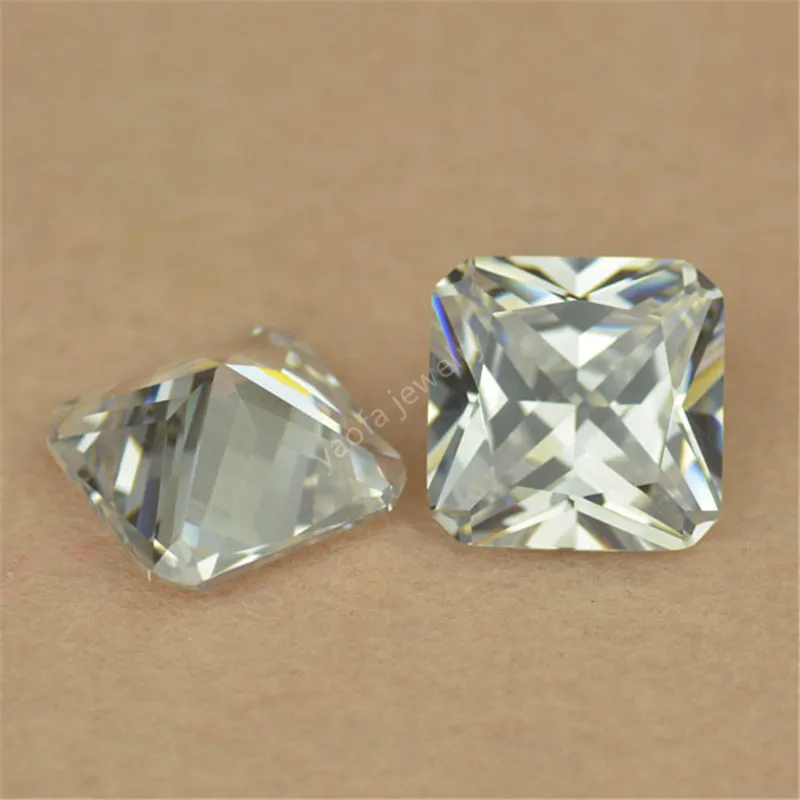 Оптовая продажа белый корундовый синтетический драгоценный камень 4x4 ~ 12x12 мм с