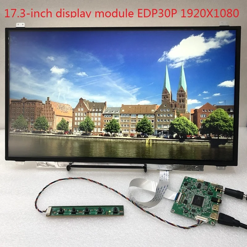 Модуль дисплея 17,3 дюйма, HDMI, двойной источник сигнала, USB5V2A DC12V2A, адаптер 1920x1080, модуль драйвера панели дисплея