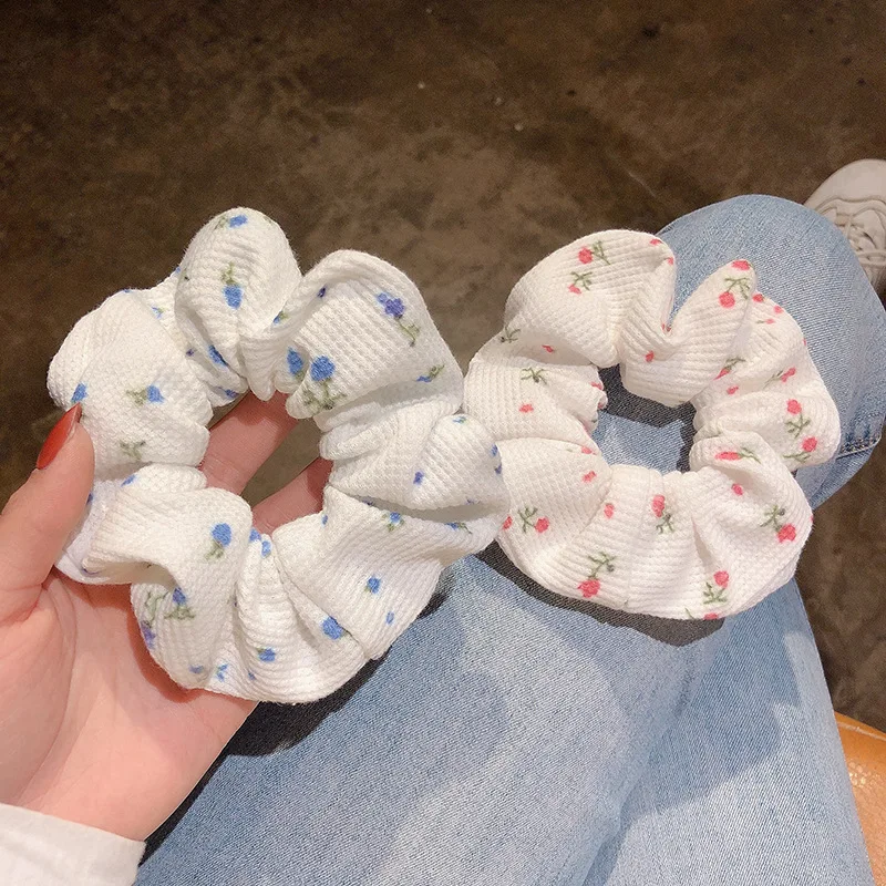 

Q Casual Headwear Fresh Scrunchies Women Girl Cotton Elastic Hair Bands Rubber Band Hair Accessories Ponytail Holder Headwear