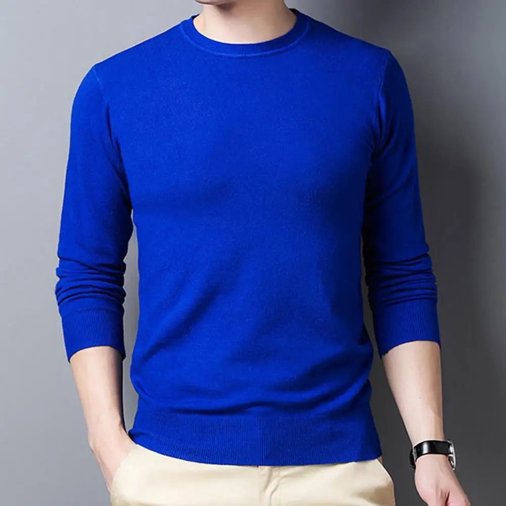 

2020 New Casual Stylish Cotton O-Neck Slim Fit Bottoming Shirt Soft Men Pullover Knitted Sweaters Crew Neck for Autumn Winter