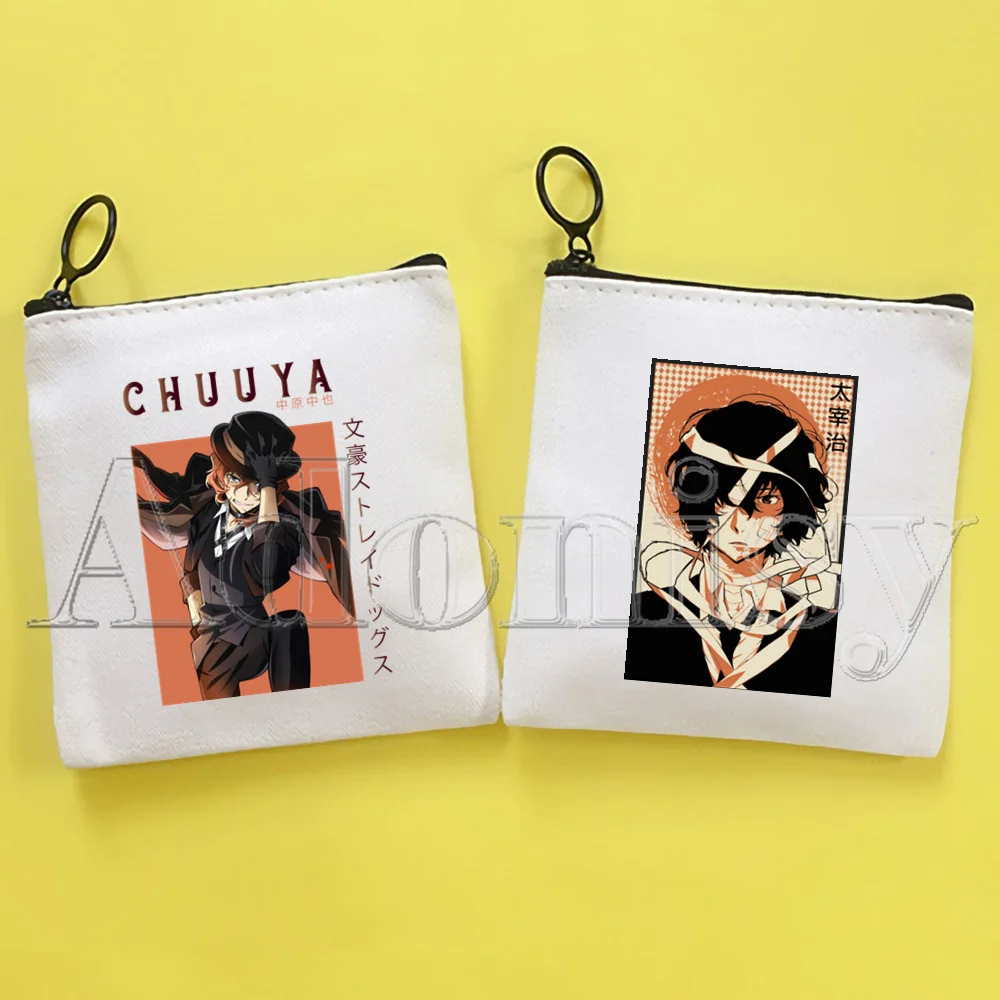 

Japan Anime Bungou Stray Dogs Osamu Dazai Canvas Coin Purse Custom Logo Storage Pouch Canvas Bag New Coin Bag Key Coin Purse