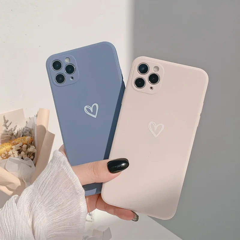 

Love Couple Silicone Soft Phone Case For iPhone 7 8 Plus 2020 SE 8Plus X XR XS Max 11 11Pro Max 12 12Pro Max Pro Mini Case Bag