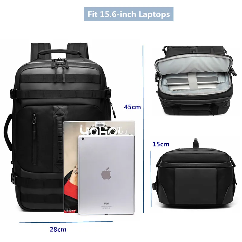 Большой многофункциональный рюкзак OZUKO для мужчин мужские рюкзаки ноутбука 17