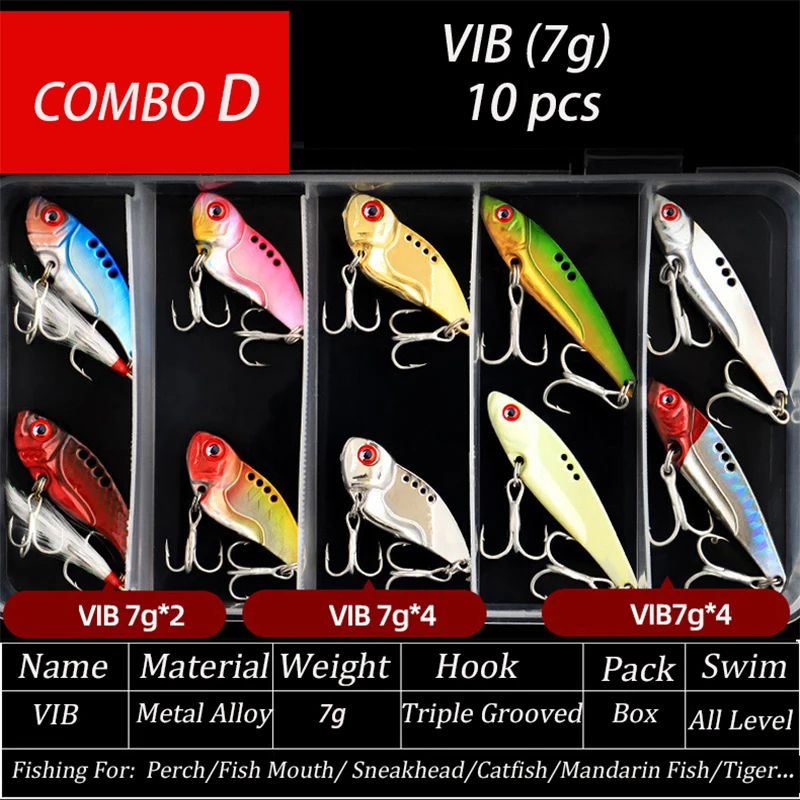 Металлическая Вибрирующая Приманка Vib жесткий Рыболовный набор г Металлические
