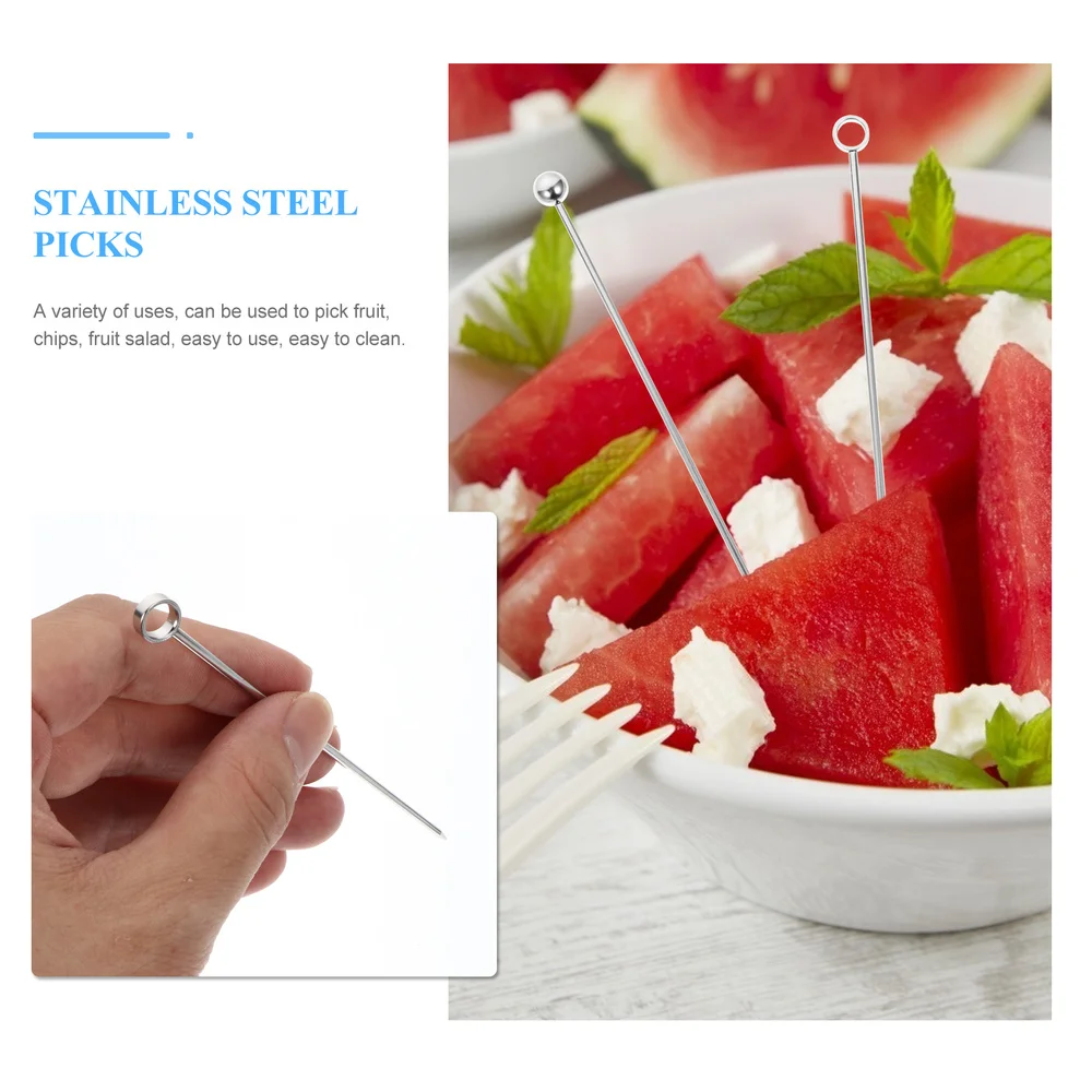 6 шт Нержавеющая сталь фрукты выбирает торт салат десерт палочки для коктейля