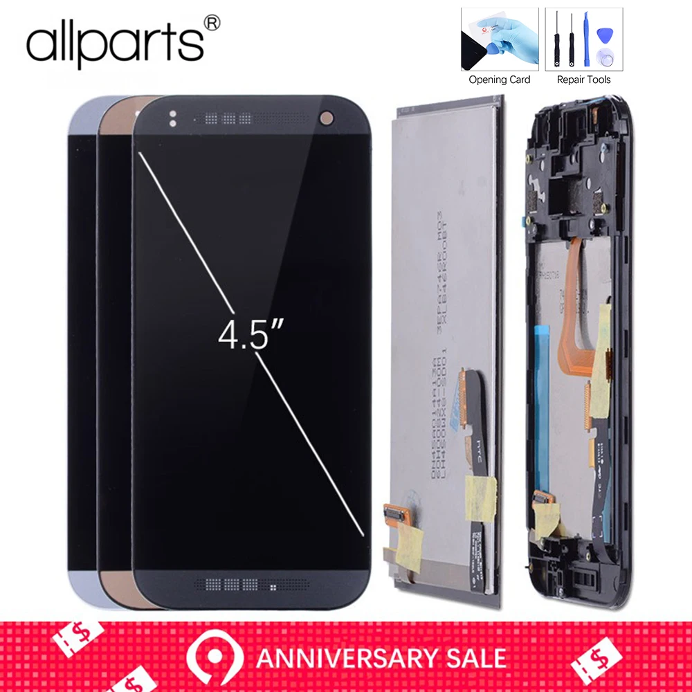 ЖК-дисплей для htc One Mini 2, сенсорный экран, дигитайзер с рамкой для htc One Mini 2, ЖК-дисплей M8 Mini, замена дисплея
