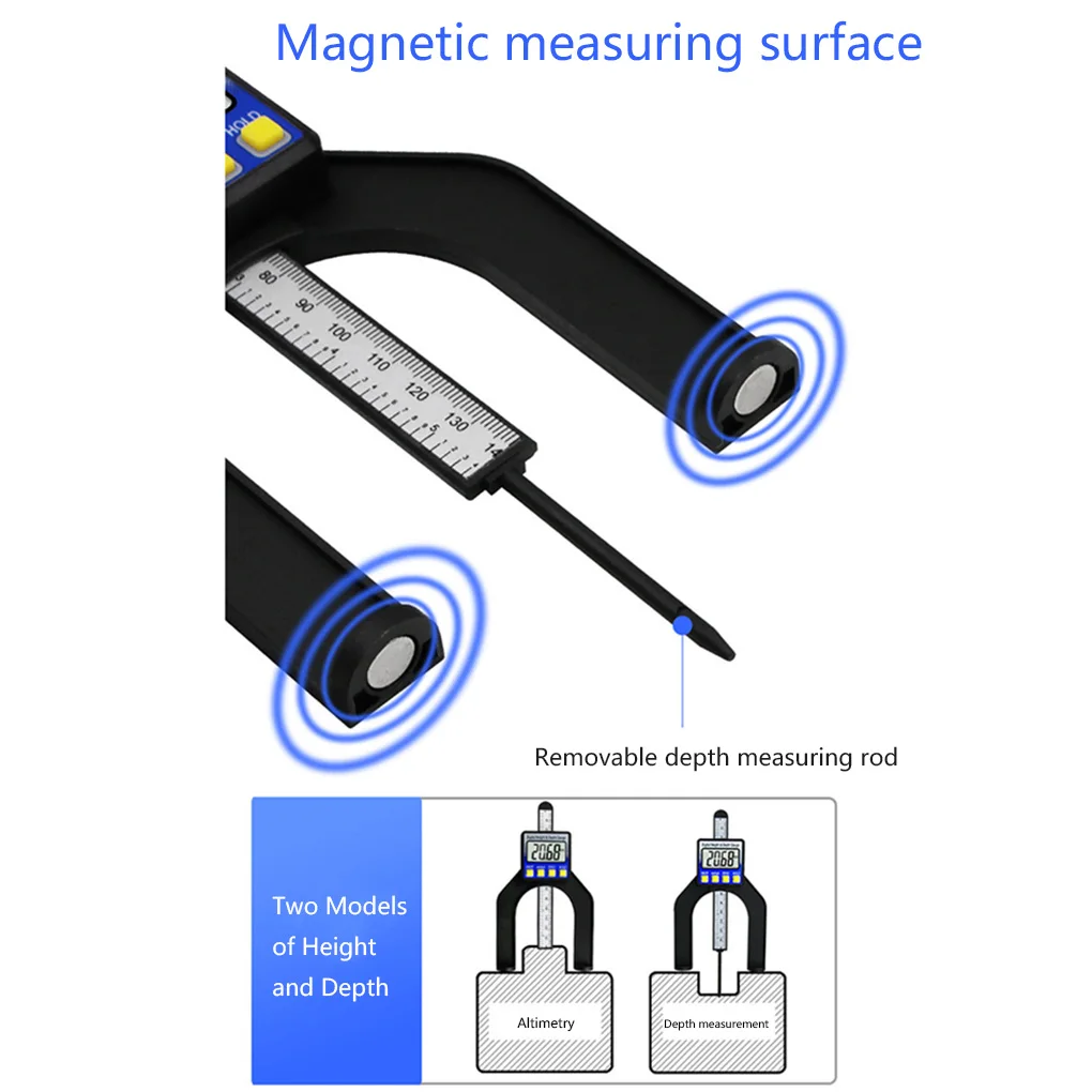 new Digital Display Height Gauge Electronic Depth Meter Ruler Woodworking Measuring Tools 0-80mm Range | Инструменты