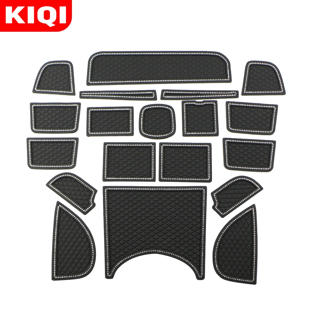 

19Pcs/set Anti-Slip Gate Slot Mat Rubber Coaster Fit for Honda Vezel HRV HR-V 2015 - 2019 with Diamond Door Groove Mat Protector