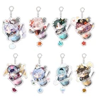 Брелок для ключей Genshin Impact kaedeхара, казуха, Барбары, ганнхилdr, акриловый брелок для ключей, косплей, Hutao, подвеска, аксессуары, 25 шт.