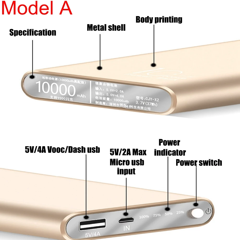 Vooc Dash внешний аккумулятор 10000 мА/ч внешний аккумулятор 5В 4А зарядное устройство для Oneplus 7 Pro 7T 5T 5 6 6T Oppo Reno R17 R15 R11 huawei Superchage SCP