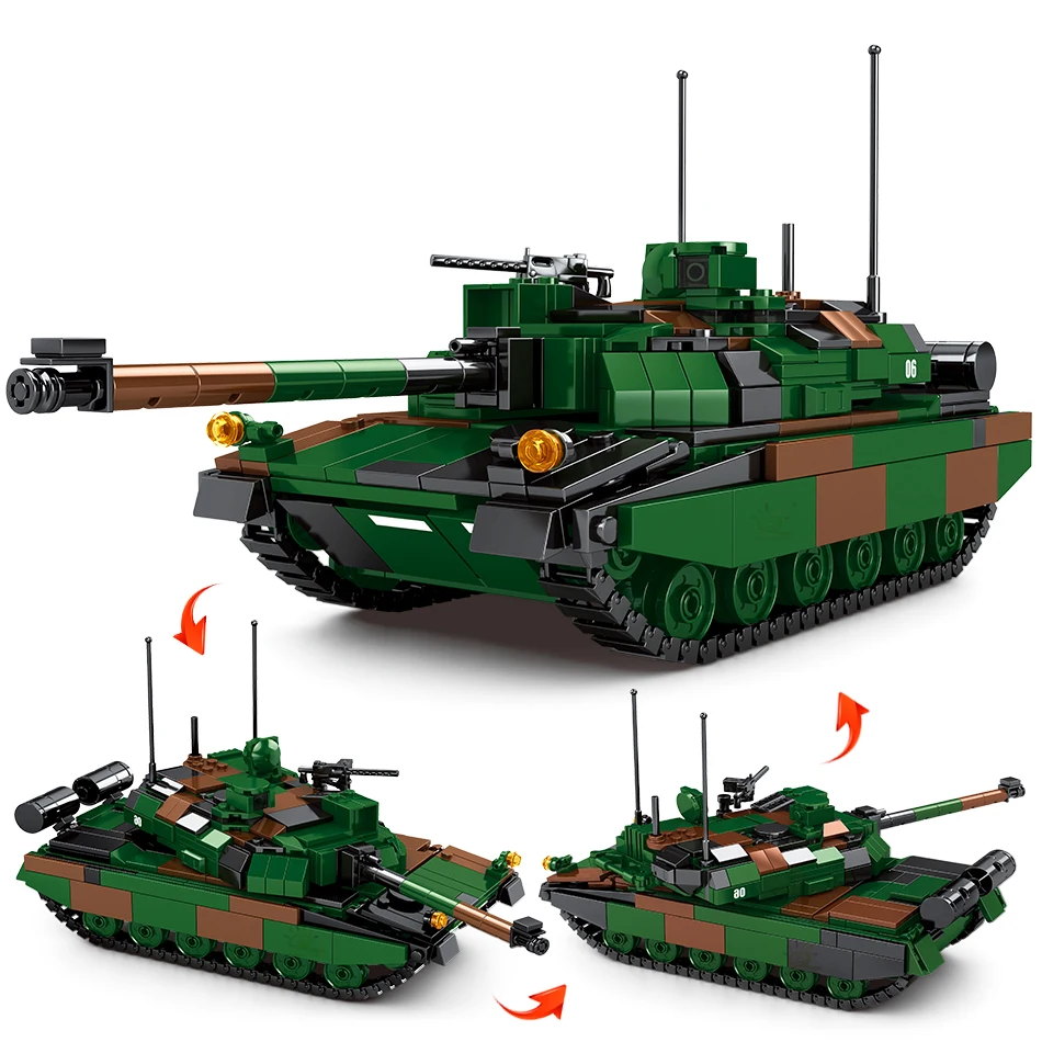 HUIQIBAO военный армейский AMX-56 главный боевой танк строительные блоки WW2 городской