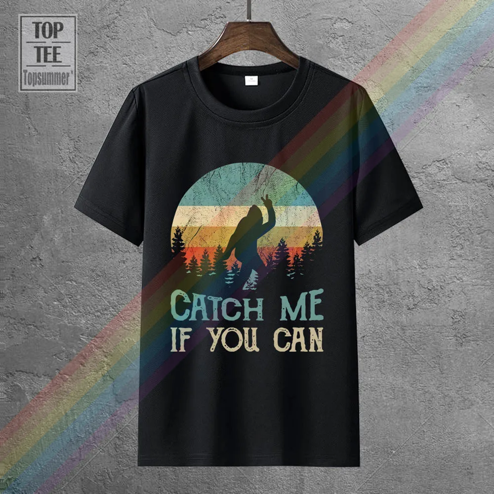 

Bigfoot Catch Me If You Can Vintage Men T Shirt Black Cotton S 6Xl