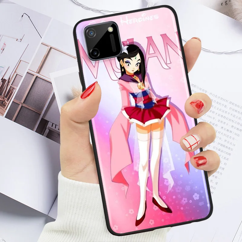 

Disney Animation Cartoon Princess Color Cover For OPPO Realme C15 C17 X2 X3 X7 XT X50 Q2 Q2i V3 V5 V15 Pro Soft Black Phone Case