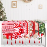 christmas table runner mat tablecloth christmas santa claus garland navidad decor christmas polyester cotton decor table runner