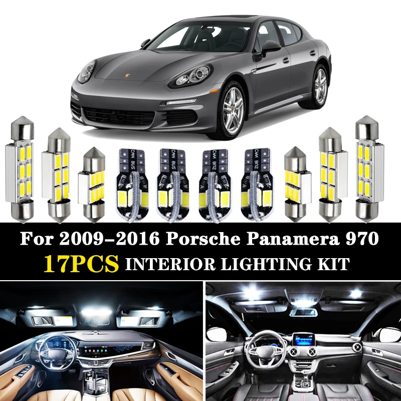 17X белые светодиодные с Canbus комплект ламп для салона автомобиля Porsche Panamera 970 4 S D 4S