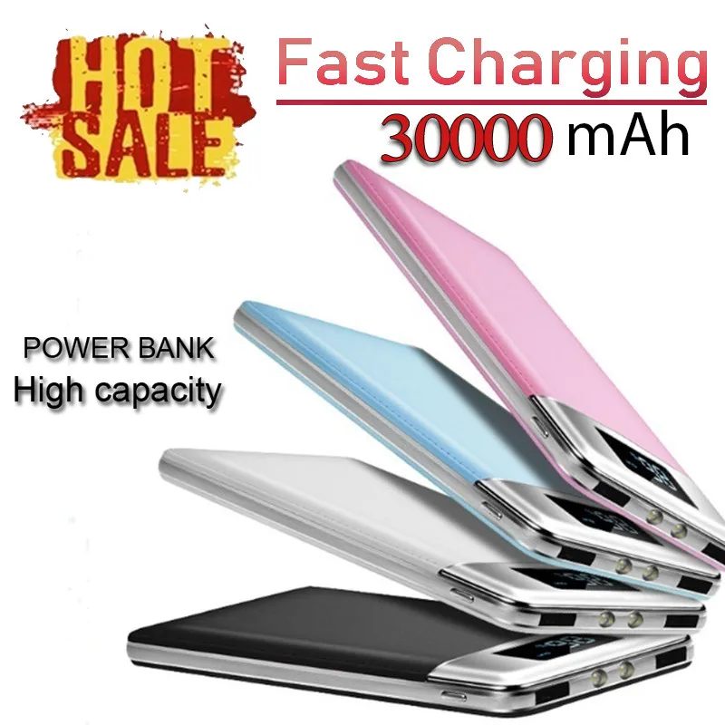 Large Capacity 30000mAh Dual USB Power Bank Quick External Battery Pack Charger Portable Emergency | Мобильные телефоны и