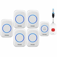 cacazi smart home wireless pager doorbell old man emergency alarm call bell led 80m remote wireless call electronic bell 220v