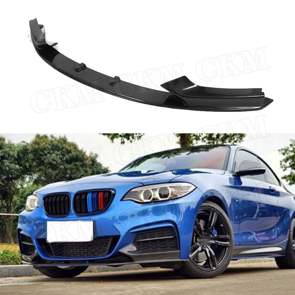 2 серии углеродного волокна передний бампер для губ спойлер BMW F22 220i 228i 235i M235i 2014 2017