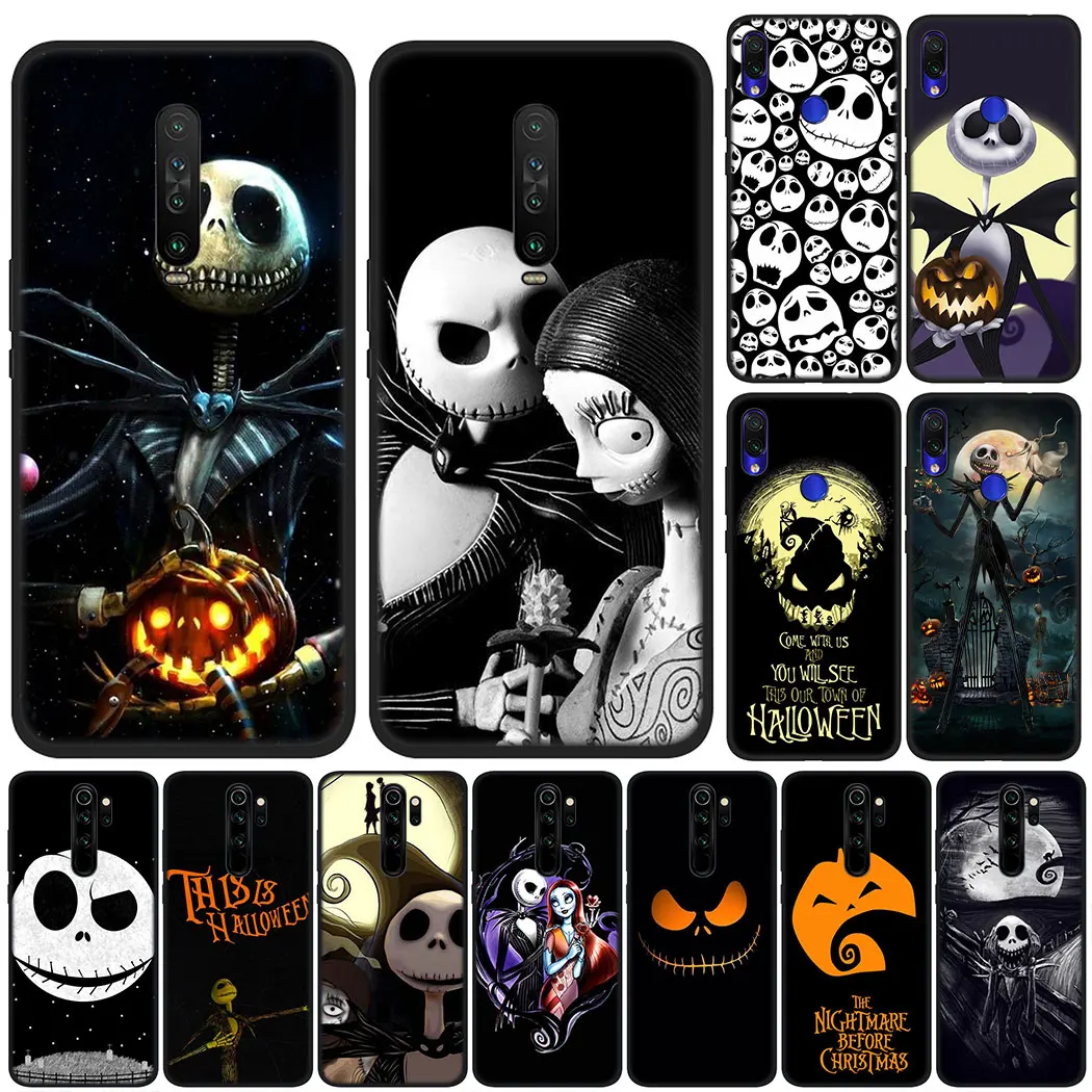 Мягкий силиконовый чехол в стиле Хэллоуин Jack Skellington для Xiaomi Redmi K30 K20 Poco X2 Pro Go S2 9A 9C 9