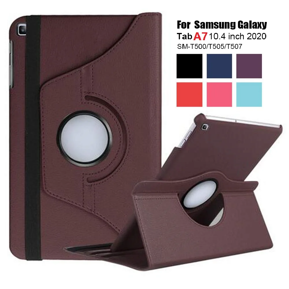 

360 Degree Rotating Stand Cover for Samsung Galaxy Tab A7 10.4"SM-T500 T505 T507 Protective Folio Case Leather Tablet Capa Case