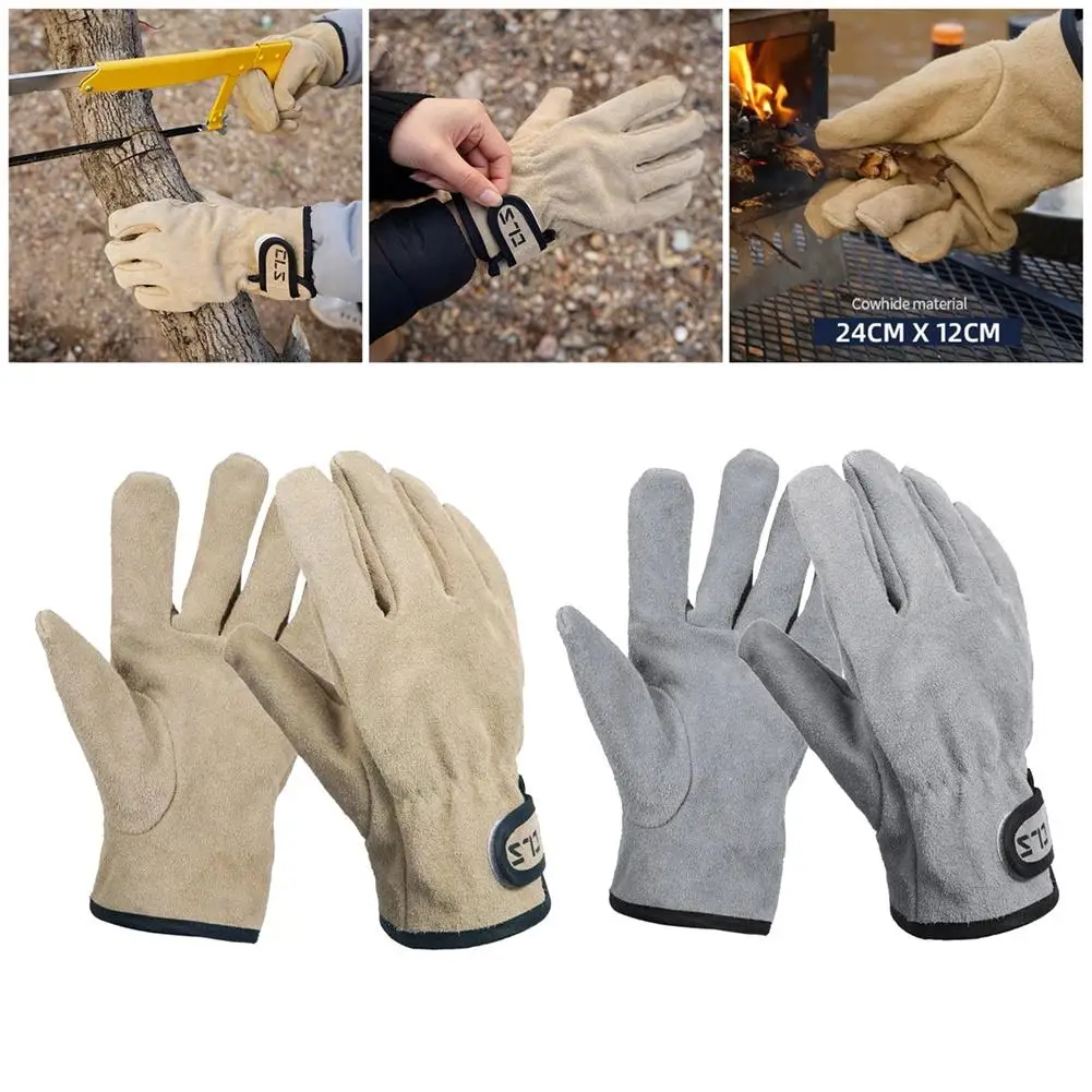 

Gloves For Bbq Grill Welding Work Heat Resistant Leather Oven Safety Gloves