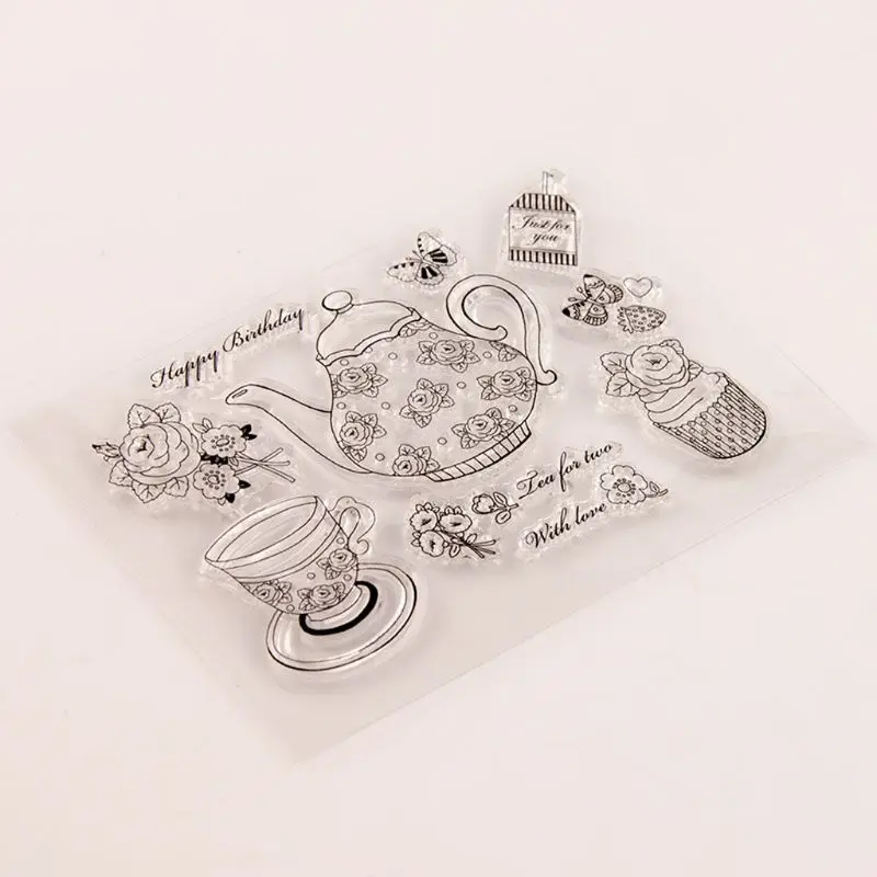 

Силиконовый прозрачный штамп с заварочным цветочным узором для самостоятельного скрапбукинга фотоальбома декоративная бумажная карточка